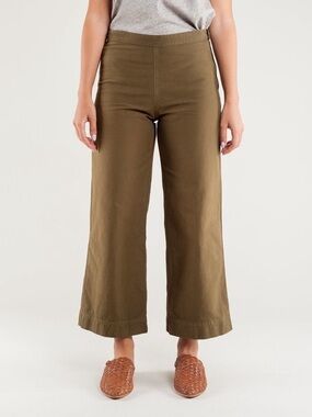 Ali Golden Wide-Leg Olive Crop Pants